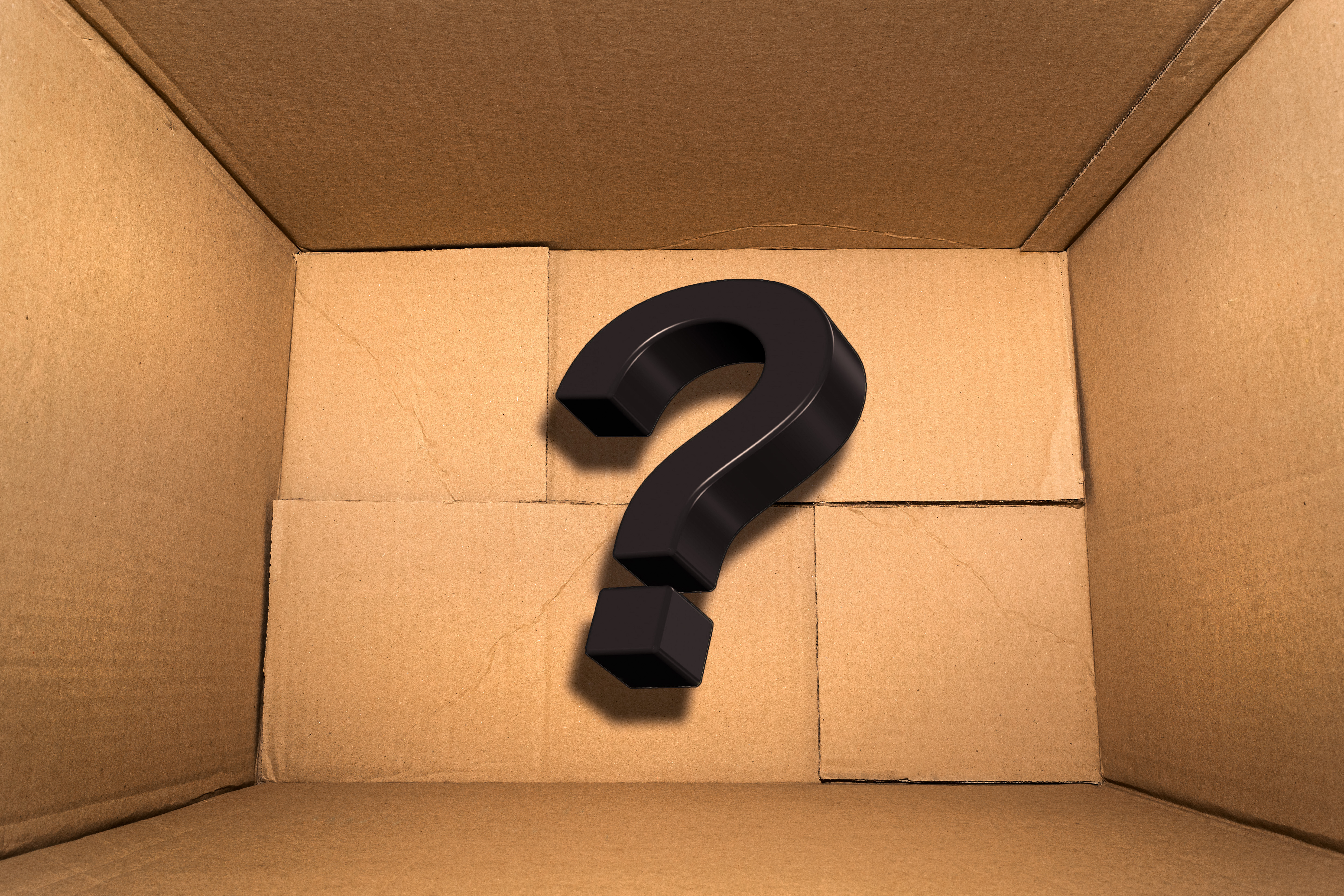 Empty box with a picture of a question mark symbol (?) for our Frequently asked questions page.