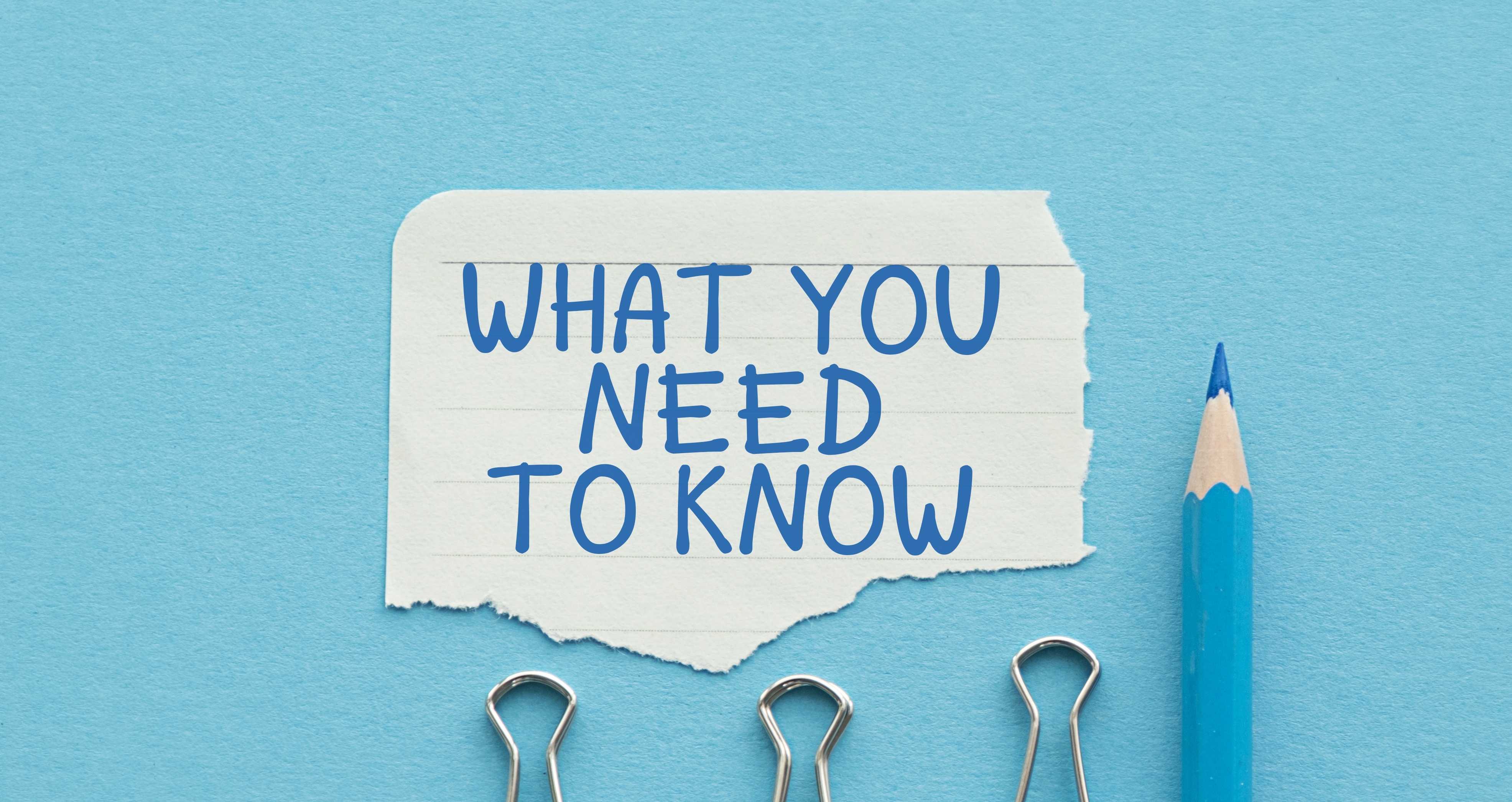 "What you need to know" words logo.